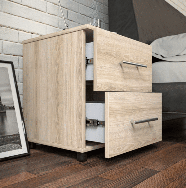 BAM! Oslo Two Drawer Bedside Table - Image 6
